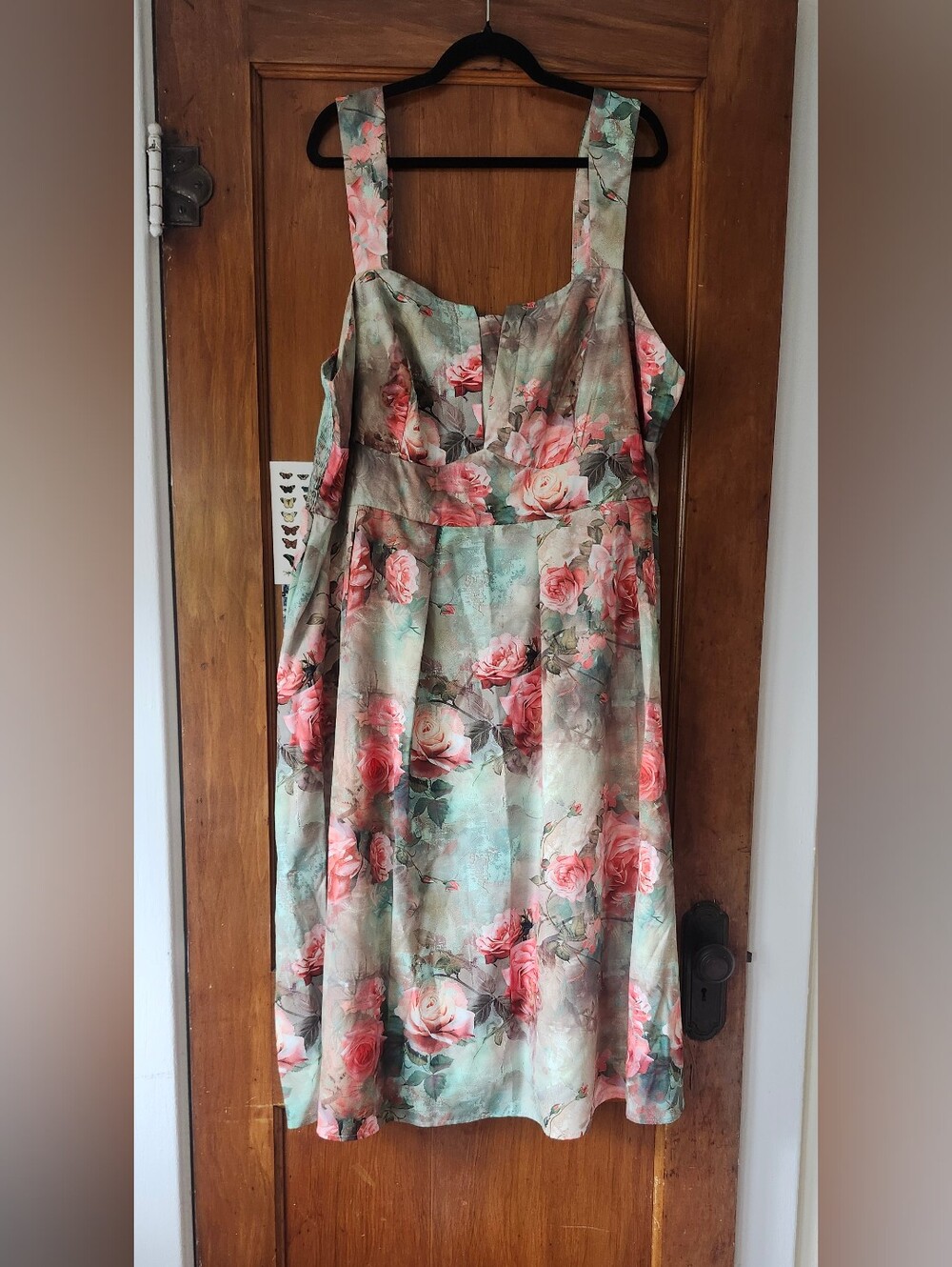 Shein Curve green floral dress